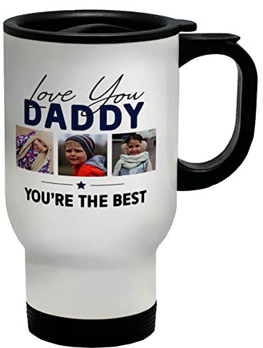 Shopagift Personalised Photo Travel Mug Cup Love You Daddy You're The Best