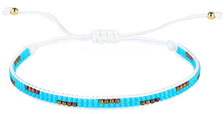 KELITCH Freundschaftsarmband Handgewebt Bunte Perlen Wickelarmband Für Damen
