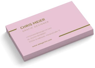 100 Visitenkarten Frame - 1-seitig - Querformat - rechteckig - viele Farben + Papier zur Auswahl - sofort personalisieren (Rot)