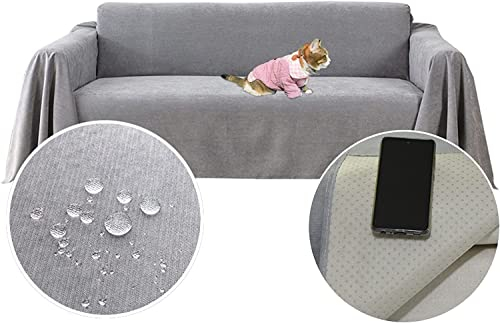 PEXXSUII Sofaüberwürfe Loveseat Abdeckung, Wasserabweisend, Rutschfest, Langlebig, Vollständig, Sofakissen, Stoff, Möbel, Couchschutz für Haustiere Haare Kinder Floppers Hund Katze Kratzer 380 x 180cm