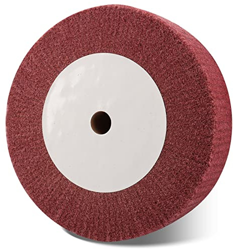 WENHUALI 8 Inch Bench Grinder Wheels, 320 Grit Tight Weave Tough Buffing Polishing Wheel, Great for Buffing Out Nicks and Scratches on Golf Clubs Metal Copper, 2 Thickness for 0.8 Arbor(Red)