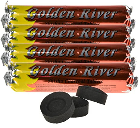 Lot de 5 Paquets de 10 pastilles de Charbon de Bois pour brûler de 33 mm - Naturel pour Chicha et encensoir Paquet 50 Galets de 33 mm - Encens et Tabac Chicha - Allume-Charbon Vegetal ecolo