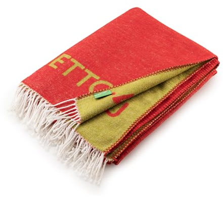 UNITED COLORS OF BENETTON Manta 140x190cm 320gsm 60% algodón 40% acrílico Rojo y Verde Rainbow be