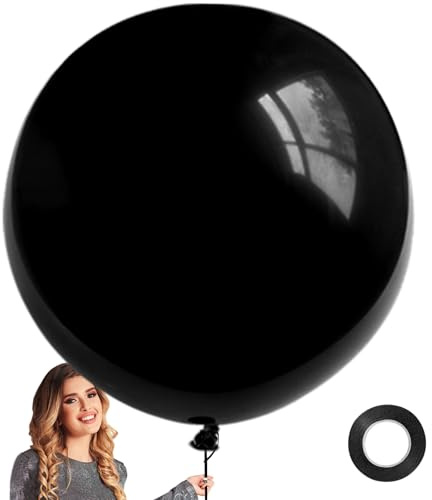 Jätte Ballong 91 cm Svart Jumbo Latex Dekorationer för Halloween, Födelsedagsfest, Baby Shower, Karneval