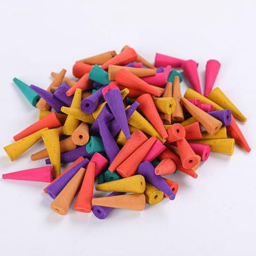 120pcs Conos de Incienso de reflujo, Conos de Incienso Natural Mezclado Rosa Lavanda Jazmín Sándalo Osmanthus para Desodorizar en Baño y Habitación