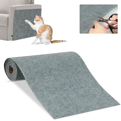 RANYPET Tapis griffoir Autocollant pour Chat, Protection Canape Chat Anti Griffe,Tapis à gratter Autocollant, DIY Trimmable Chats Grattoir, Protecteur de Rayure pour Meubles Porte - 200 x 40 cm