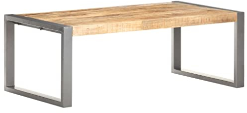 BUKSCYJS Couchtisch kleine Zimmer, Sofatisch, WohnzimmertischCouchtisch 110x60x40 cm Raues MangoholzFür Wohnzimmer, Schlafzimmer, Büro, Eingang, Korridor
