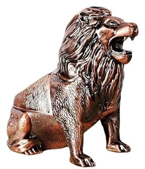 XBHGSY Cenicero De Pie Exterior Cenicero De Animales De Metal Para El Hogar Sala De Estar Mesa De Centro Cenicero Retro Con Cubierta De Cobre Rojo