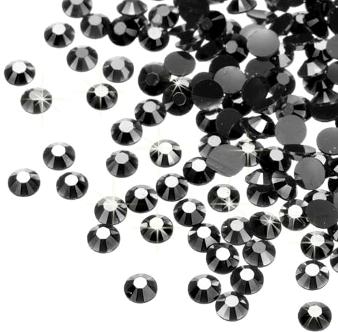 sourcing map 6000 unidades de diamantes de imitación de resina negra SS16 de 4 mm sin termoadhesivos para manualidades, diseño, vasos, ropa, maquillaje, arte de uñas