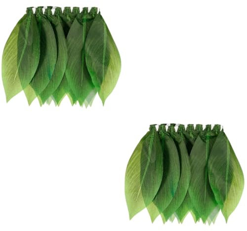 TOPBATHY 2St Grasrock für Kinder igelkostümkinder Costume Festival Clothing Children Costume Hawaii Kleid Kostüme Gastgeschenke Hawaii Party Strohrock Hawaiischer Rock Polyester Green