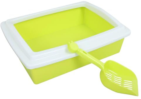 Yardwe Katzentoilette Kätzchentoilette Mit Schaufel Abnehmbare Toilettenbox Für Haustiere Antihaftbeschichtete Haustiertoilette Große Pfanne