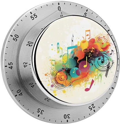 Abstract Music Themed Kitchen Timer Egg Timer Kitchen Timers for Cooking Magnetic Timer Cooking Timer Gym Timer Cute Kitchen Timer,for Gym Teacher Study Exercise Baking