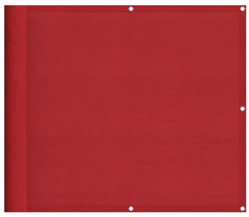 vidaXL Balkon-Sichtschutz Rot 90x1000 cm 100% Polyester-Oxford, Balkonsichtschutz, Balkonbespannung, Balkon Windschutz, Sichtschutz, Balkonverkleidung
