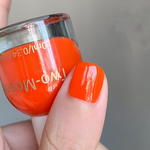 Nail Varnish - Orange Nail Polish - Quick Dry & Long Lasting Neon Nail Polish - Water Based Breathable Bright Orange Nail Varnish - Chip Resistant Non-Toxic for Women Girls DIY Manicure