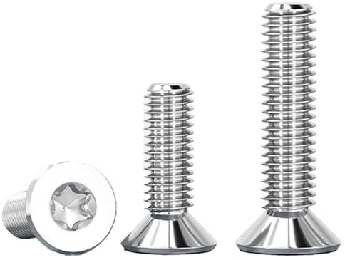 SHUNCHG 20 pcs M6x16mm Countersunk Screws, M6 Flat Head Machine Bolts 16mm, A2 Stainless Steel Torx Drive Hex Socket Countersunk Screws for Furniture, Wood