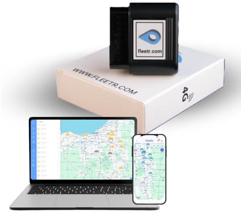 Car GPS Tracker with 4-Second Updates – OBD Plug-in Device for Cars, Trucks & Fleets – Real-Time Location, Driver Safety & Engine Alerts – Fleetr GPS (Service from $7.98/Month, No Contract)