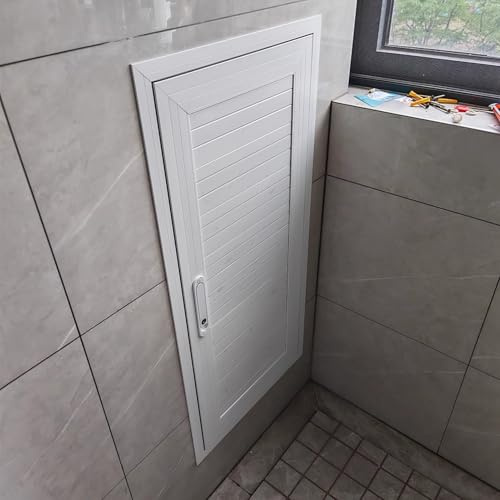 Jievmrs Revisionsklappe Weiße Dachbodentürabdeckung, Wandluke, Trockenbau, Elektroabdeckung, Zugangsklappe, Sprinkleranlage, Versteckte Tür, Abschließbare Stahlflügeltür(45x80cm(18x32in))
