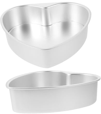 Healifty 2 Piezas Molde Corazón para Tartas de Aleación de Aluminio Resistente al Calor Molde Desmontable para Hornear Pasteles Pudines y Chocolates Celebraciones Familiares y Fiestas