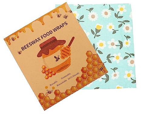 Cabilock 3Pcs Beeswax Food Wraps Reusable Sustainable Food Covers for Kitchen Storage Wrapping Sheets Small Medium Large Breathable Fresh Keeping Cloth