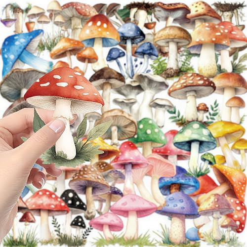 50pcs Mushroom Stickers, Cute Scrapbook Stickers for DIY Journaling, Aesthetic Sticker for Scrapbooking and Decorative Sticker for Water Bottles, Laptops, Scrapbooks, and Craft Projects (50)