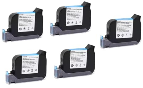 KRLAZdN Cartouche d'encre Noire 2588 + M 2588 2588 +, séchage Rapide, Eco solvant, Hauteur d'impression 12.7mm, Compatible avec imprimante Portable(Black-5pcs)