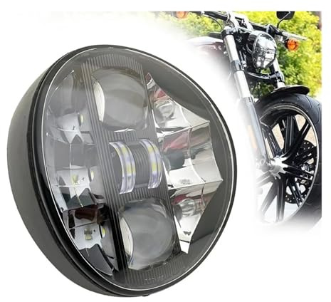 Xgupxuc Faro Motocicleta Proyector Faros LED 12 V Luces Altas Y Bajas DRL Con Kit Soporte Extensión Montaje Para Softail Para Breakout Para FXSB (2013-2017) Faro Delantero