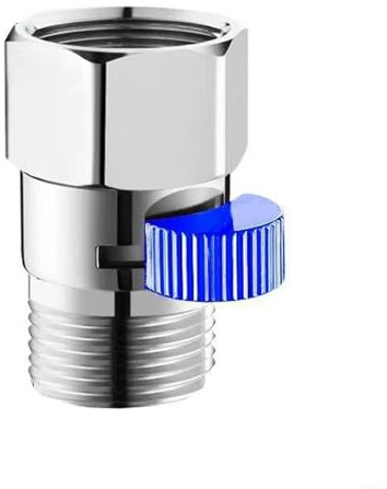 Gdfnmogo Valvola di ingresso dell'acqua calda e fredda in lega con porte da 1/2, valvola di arresto angolare a parete per bagno, cucina, lavandino, scaldabagno e WC (blu)