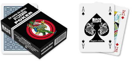 NTP- Italia Carte Poker Long Life PVC-Mazzo Blu, Colore, Nero, Large, 00029