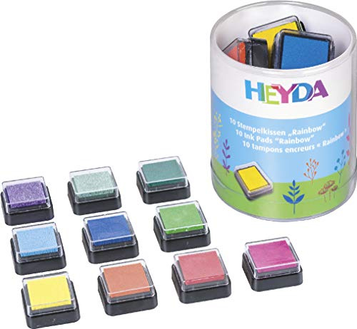 HEYDA Stempelkissen-Set Rainbow, Klarsicht-Runddose