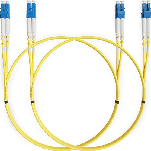 BEYONDTECH Cavo Fibra Ottica LC a LC OS1 Monomodale Duplex (2 Metri) - Cavo di Fibre Ottiche UPC/UPC - 9/125 (LSZH)