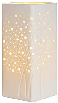 GILDE Design Lampe - Tischlampe aus Porzellan - Deko Wohnzimmer - Höhe 27 cm