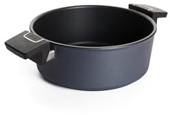 Woll Diamond Lite Kasserolle - Induktiv -, Ø 24 cm Ø, 9 cm hoch, 3.8 Liter, mit 2 Seitengriffen - Geeignet für alle Herdarten, Aluminiumguss, Antihaft-Versiegelung, backofenfest, anthrazit