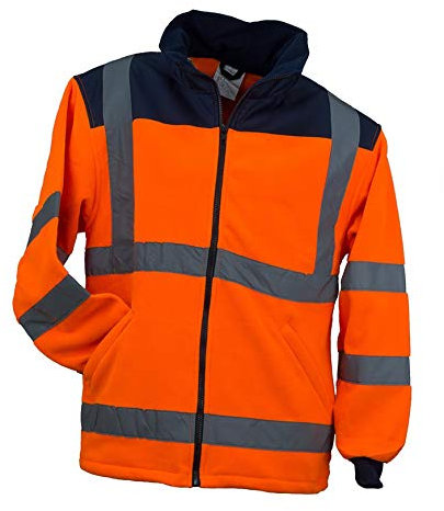 Urgent HSV Polar Professionelle, schützende, fleeceisolierte Schutzjacke Fleecejacke mit lichtreflektierenden Taschen Herren Jacke Arbeitsjacke EN13688 orange (L)