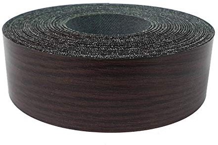 DecoMeister Cinta de Melamina de Borde 40mm x 10m - Canto para Muebles Adhesivo - Protector de Bordes Termoadhesivo para Estanterías y Mesas - Tira para Cantos con Plancha - Castaño Wenge