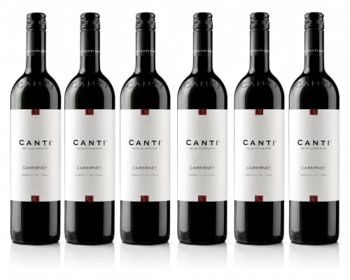 Canti - Cabernet, Vino Tinto Seco Italiano, Sabor Equilibrado, Seco y Robusto, 6x750 ml