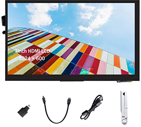 Ingcool 7 pollici Raspberry Pi schermo Monitor 1024x600 7'' HDMI LCD IPS Touchscreen Display per Raspberry Pi 4 3 Zero B+ B A+, Jetson Nano, Windows 10 8 7, Xbox360, PS4, Switch