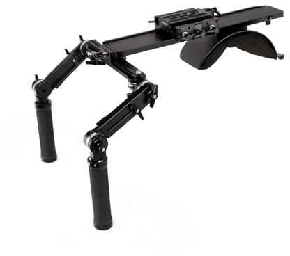 PROAIM Discovery SR-10 Comfortable Shoulder Mount Rig for DSLR Camera upto 20kg/44lb. Rosette Handle with Wide/Narrow Handle Positioning. 15mm Quick Release Camera Mount, 1/4-20 Threads (SR-DVRY-10)