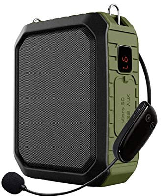 SMSOM Rechargeable Ultra-léger amplificateur de Voix Portable avec Casque sans Fil Bluetooth 18W 4400mAh Support, for Les Guides touristiques, Enseignants, entraîneurs, Costumes, Etc.