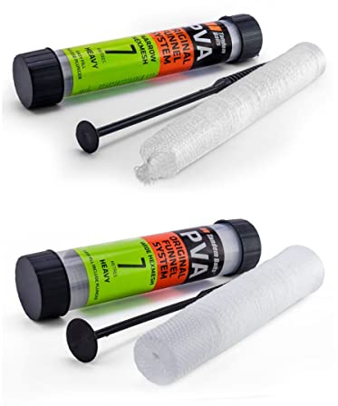 Tandem Baits 2er-Set PVA-Tunnel für Wasserauflösbare PVA-Beutel PVA-Netze | Karpfen Angeln ohne Mühe | Karpfenzubehör Profis & Hobby-Angler Stark Schmal 2 x 7 m
