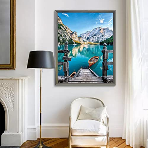 Instarry 5D DIY Diamantmålning Kit Stor Storlek Diamond Painting Kristall Broderi Väggbilder Dekoration Sjölandskap 70x50 cm