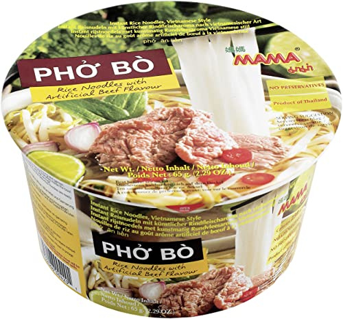 MAMA Instant bowl nouilles de riz, Pho Bo, bœuf - 65 gr