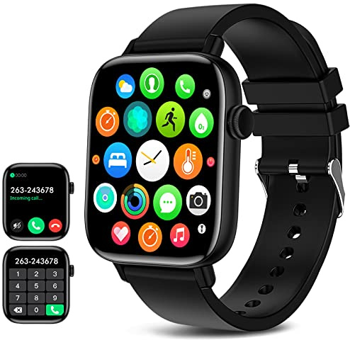 Smart Watch for iPhone/Android Phones (Answer/Make Calls) - 1.9 HD Screen Fitness Tracker : Heart Rate/Sleep Monitor/Pedometer/Calories, Multiple Sports Modes, Waterproof SmartWatch for Men Women