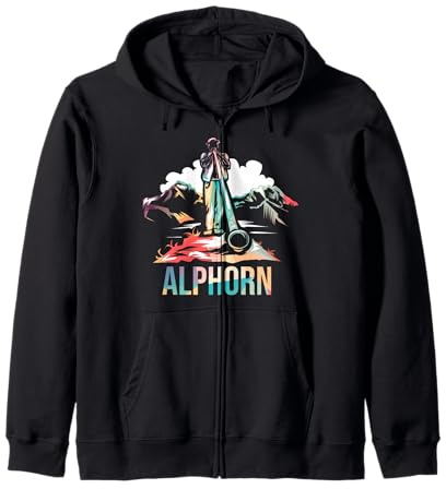 Schweiz Alphorn Naturhorn Kapuzenjacke
