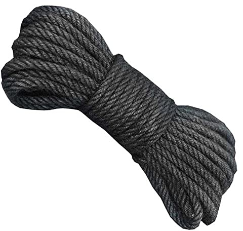 ZEALMAX 100% natürliches Hanfseil, 10mm (0.4 Zoll) × 20m (65 Fuß) Juteseil für Bindung, Hof Garten Dekoration, Haustier Spielzeug Seile, Grau