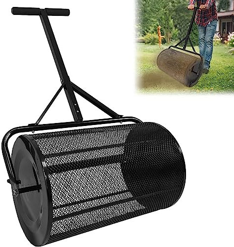 Epandeur De Tourbe De Sphaigne Epandeur De Compost avec Poignée Longue en T Léger Et Durable pour L'épandage De Compost De Terre Épandeur De Compost,Noir,32×60cm