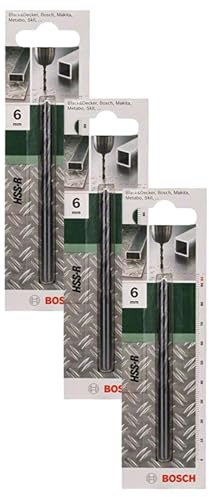 Bosch Metallbohrer HSS-R rollgewalzt (Ø 6 mm) (Packung mit 3)