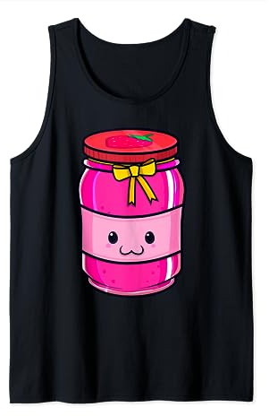 Kawaii Peanut Butter & Jelly Jar Matching Strawberry Jam Kid Tank Top