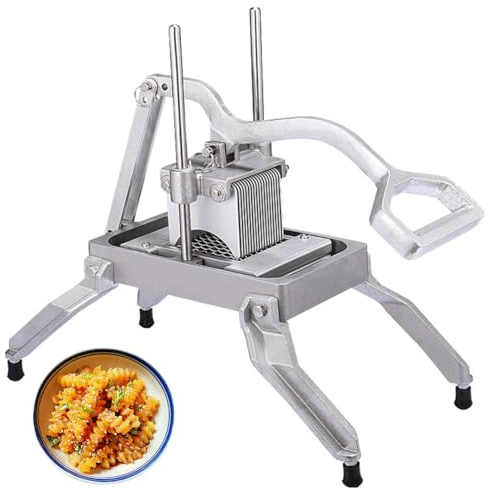 QUTBAG Wavy Crinkle Chip Cutter, Commercial Potato Chipper, Stainless Steel Wolf Tooth Potato Slicer, Multifunctional Vegetable Cutting Tool for Home Kitchen Restaurant