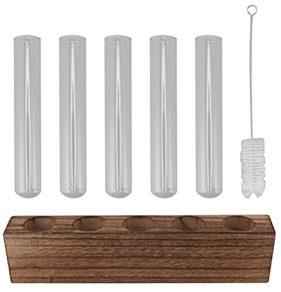 Wifehelper Pflanzenvermehrungsstation, Hydrokultur Tisch, Zuhause, Vermehrungsröhrchen, Glas, Kieferngrün, Rettich, Desktop Dekoration, Ständer, Reagenzglas (5 Röhren)