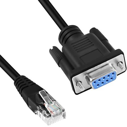 MEIRIYFA DB9 9Pin à RJ45 câble de console, RJ45 Mâle à DB9 9 Femelle RS232 port série cat5 Ethernet LAN câble de console pour routeurs, commutateurs - 28CM